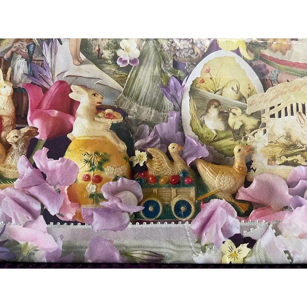 Hallmark wrapping paper easter victorian revival pastel 1980s